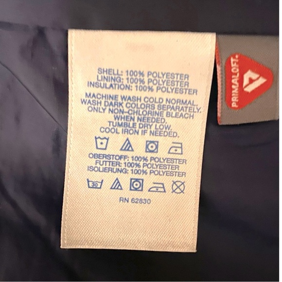 Lands End Packable Primaloft Insulated Blue Floral Jacket Size M (10/12) - Picture 8 of 9